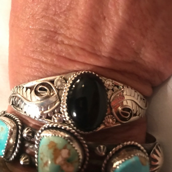 SS/onyx Native American cuff - Picture 5 of 5